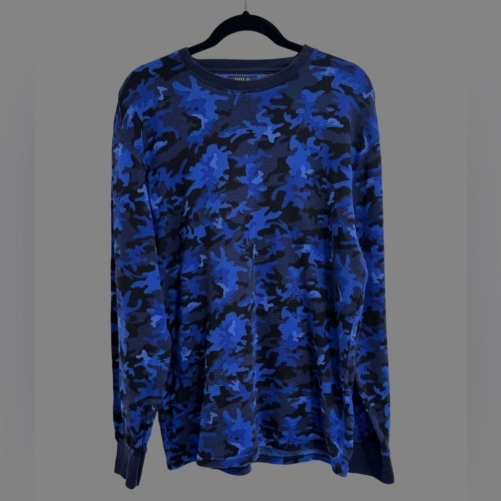 POLO RALPH LAUREN men’s camouflage long sleeve waffle crew neck shirt
